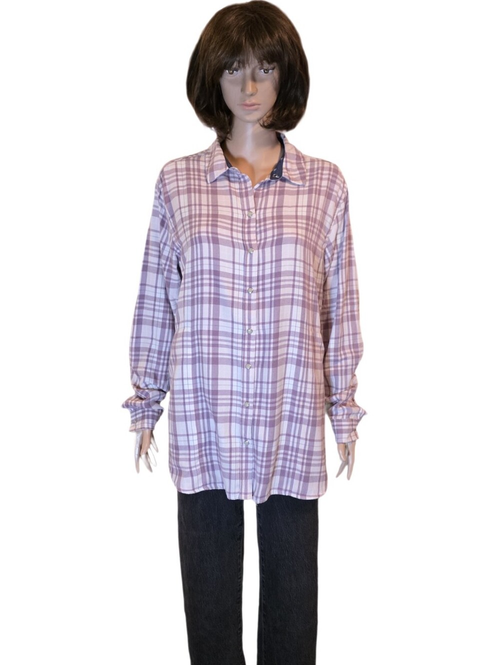 Jachs Girlfriend Women's Super Soft Feel Flannel Shirt Pockets Pink, Large